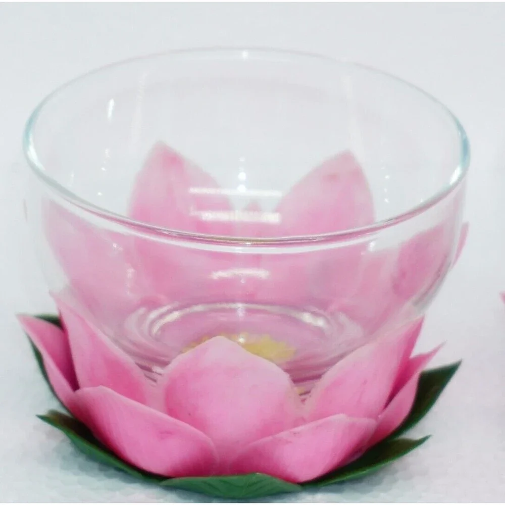 Rare Styson Decorative Plastic Lotus Coasters and 8oz Dessert Dishes 1961 MCM X2 - Picture 5 of 7